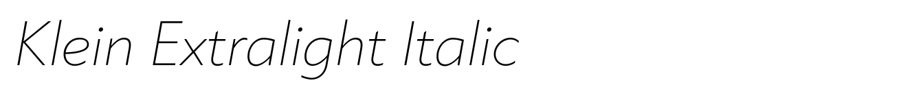 Klein Extralight Italic
